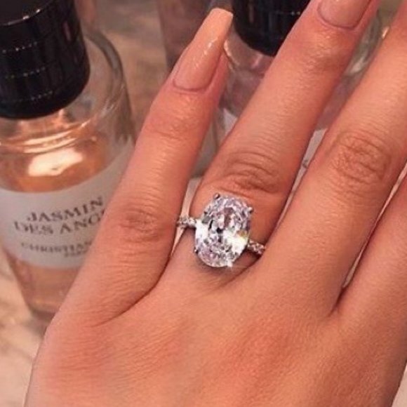 NEW 5 CT Oval Cut Diamond 925 Sterling Silver Ring - Picture 3 of 14